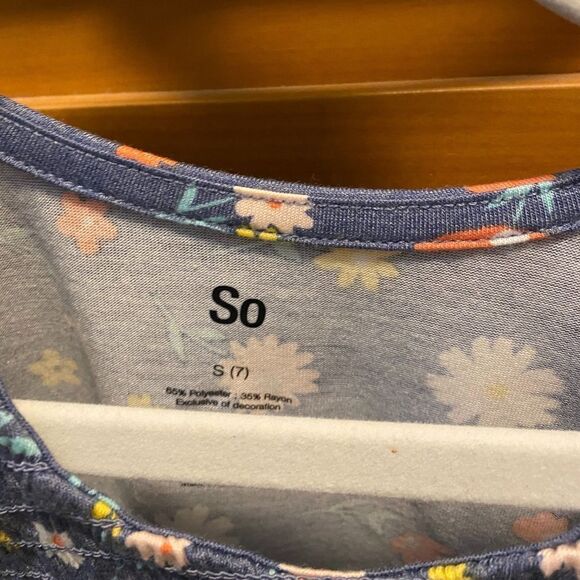 NWT So Shoulder Peek-a-Boo Top - Girls Sz 7 - Picture 2 of 2